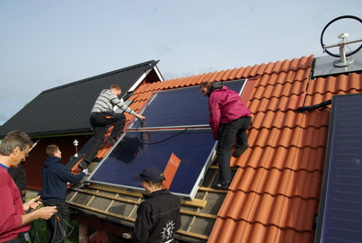 Solenergitekniker på tak, Härnösand